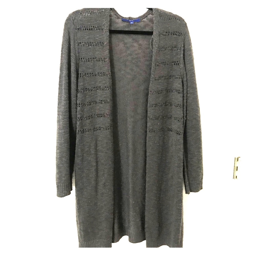 Open, Long Grey Sweater